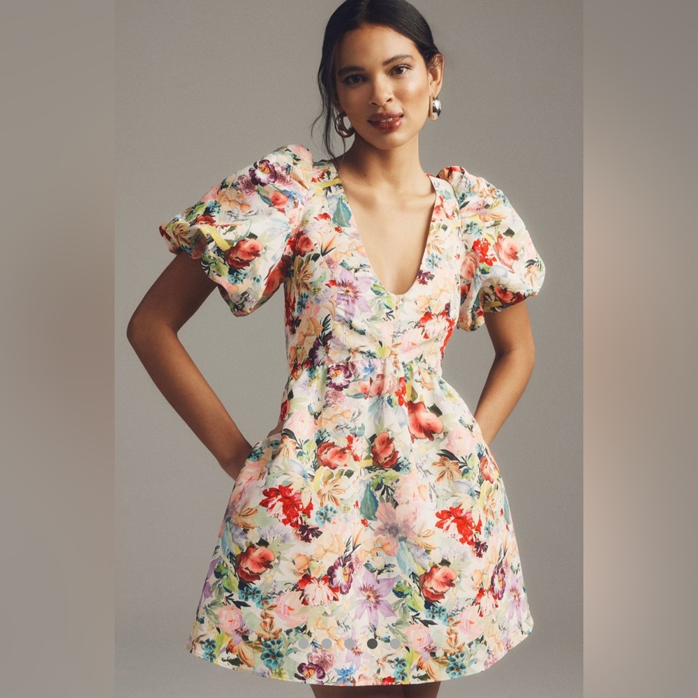 Sachin & Babi Floral Puff Sleeve Dress